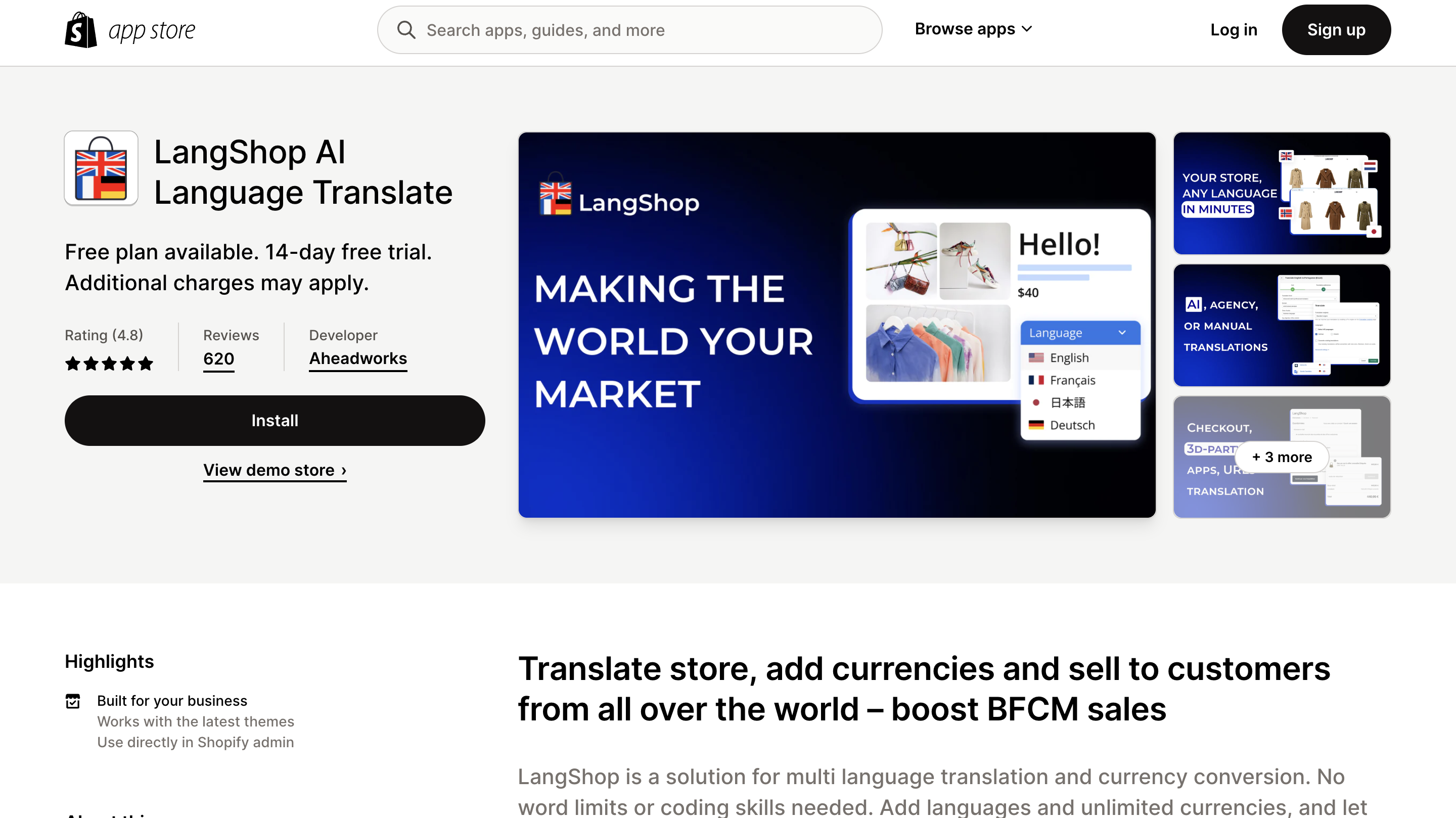 LangShop AI Language Translate